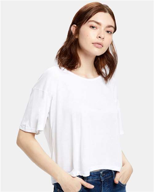 US Blanks US309 Women's Boxy Open Neck Tee