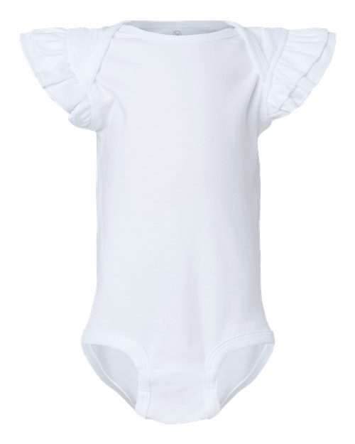 Rabbit Skins 4439 Infant Flutter Sleeve Baby Rib Bodysuit