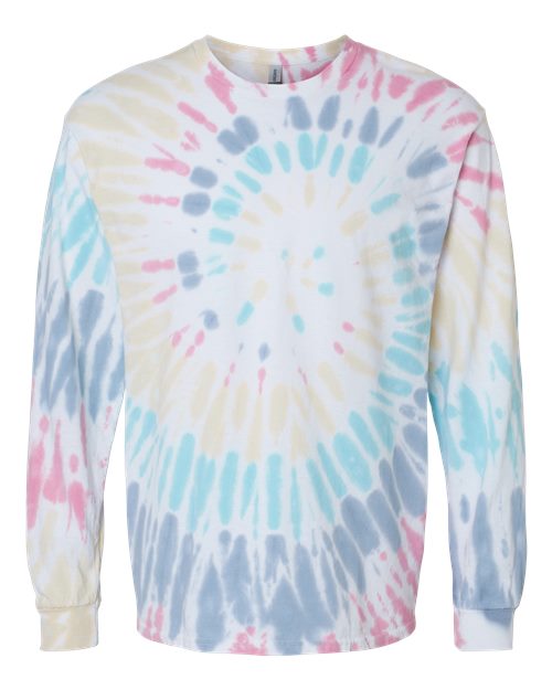 Dyenomite 240MS Unisex Multi-Color Spiral Tie-Dyed Long Sleeve T-Shirt