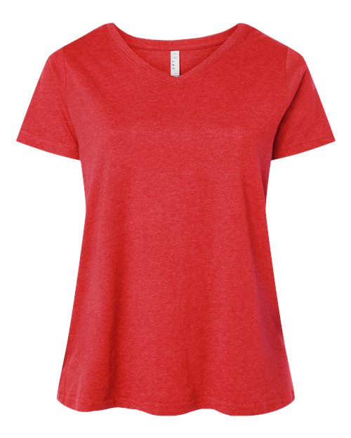 LAT 3817 Women's Curvy Collection Fine Jersey V-Neck Tee