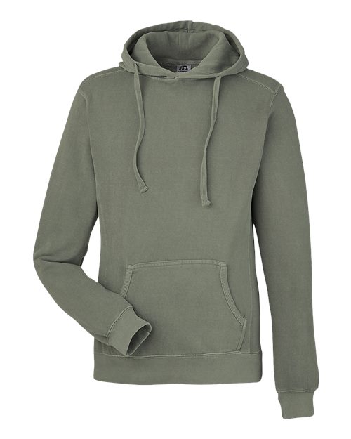 J. America 8730 Unisex Pigment-Dyed Fleece Hooded Sweatshirt