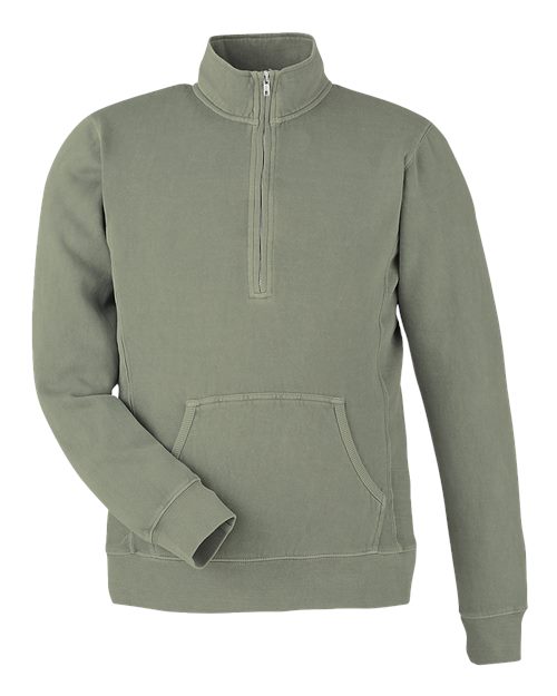 J. America 8732 Unisex Pigment-Dyed Fleece Quarter-Zip Pullover