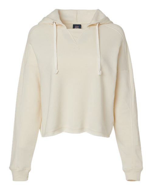 MV Sport W23101 Women's Angel Fleece Crop Hooded Sweatshirt
