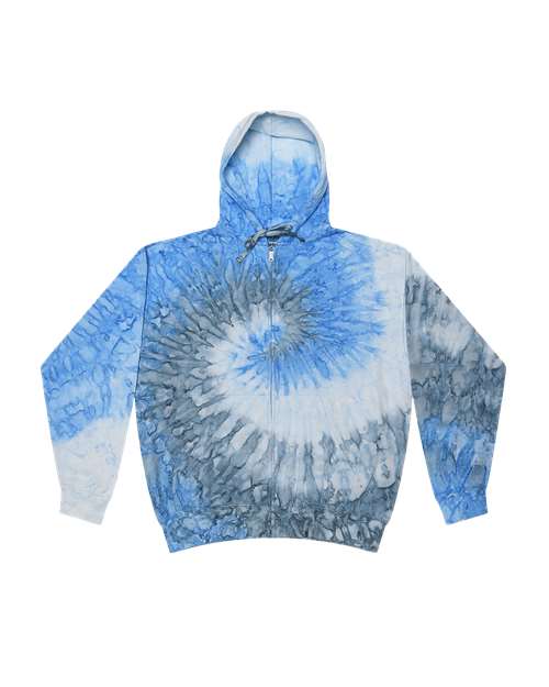 Colortone 8888 Unisex Tie-Dyed Full-Zip Hooded Sweatshirt