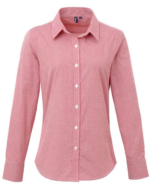Artisan Collection by Reprime RP320 Women's Microcheck Gingham Cotton Shirt