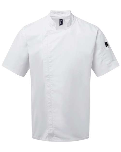 Artisan Collection by Reprime RP906 Unisex Zip-Close Short Sleeve Chef's Coat