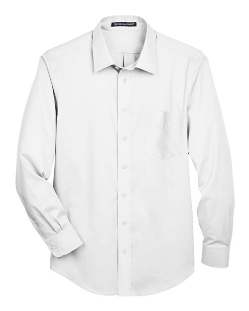 Devon & Jones DG530 Men's Crown Collection® Solid Stretch Twill Woven Dress Shirt
