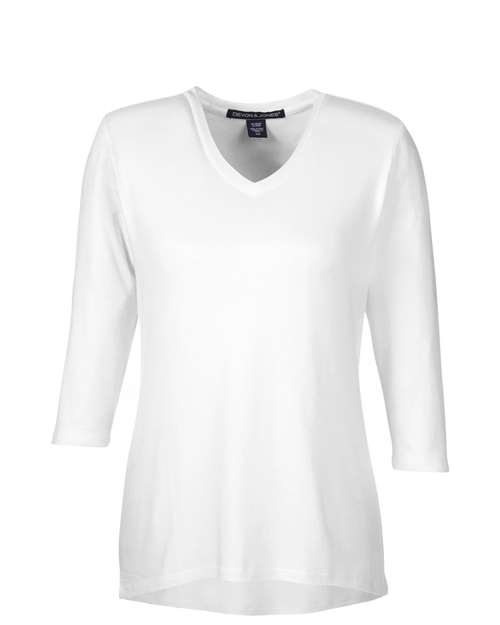Devon & Jones DP184W Women's Perfect Fit™ Bracelet-Length V-Neck Top