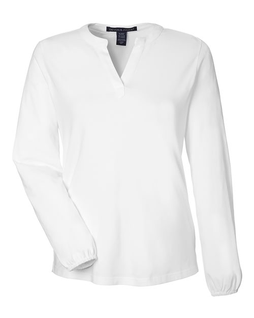 Devon & Jones DP122W Women's Raleigh Half-Placket Knit Top