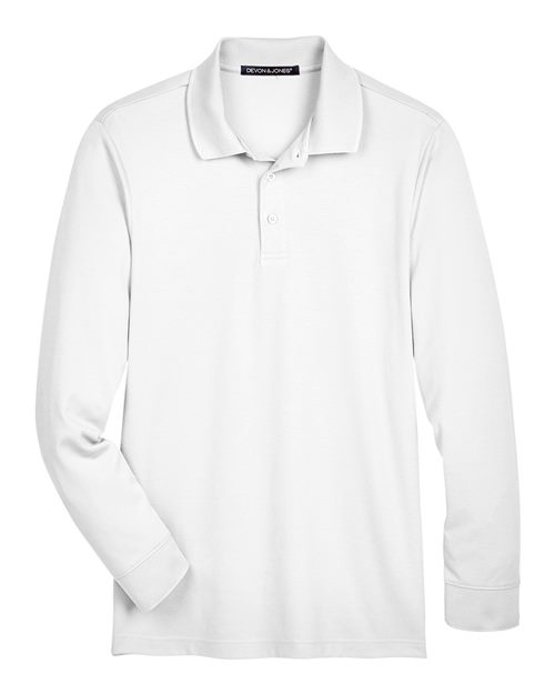 Devon & Jones DG20LT Men's Tall CrownLux Performance® Plaited Long Sleeve Polo