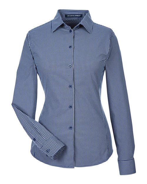 Devon & Jones DG535W Women's CrownLux Performance® Tonal Mini Check Woven Dress Shirt