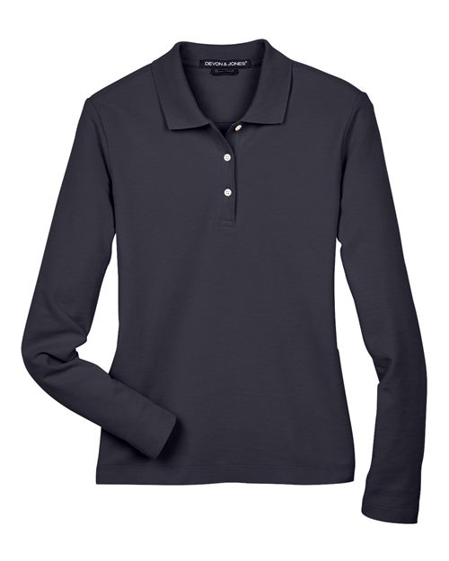 Devon & Jones D110W Women's Pima Piqué Long Sleeve Polo