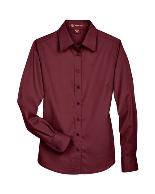 Harriton M500W Women's Easy Blend™ Long Sleeve Twill Dress Shirt with Stain-Release