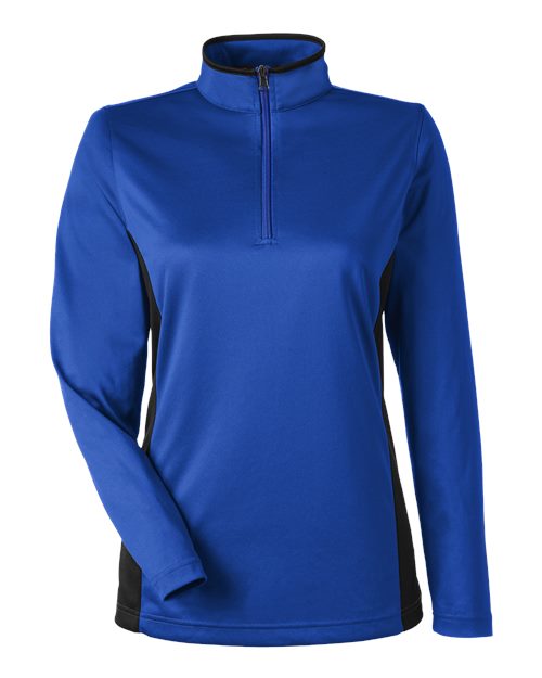 Harriton M786W Women's Flash Snag Protection Plus IL Colorblock Quarter-Zip Pullover
