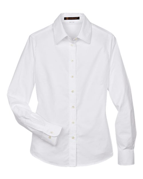 Harriton M600W Women's Long Sleeve Oxford Dress Shirt