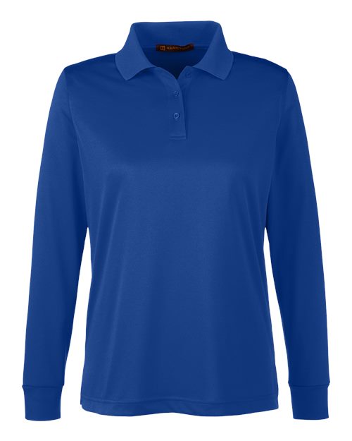 Harriton M348LW Women's Advantage Snag Protection Plus IL Long Sleeve Polo