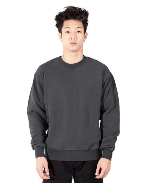 Shaka Wear SHGFC Men's Los Angeles Garment-Dyed Crewneck Sweatshirt