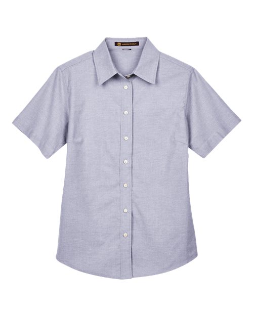 Harriton M600SW Women's Stain-Release Short Sleeve Oxford Shirt