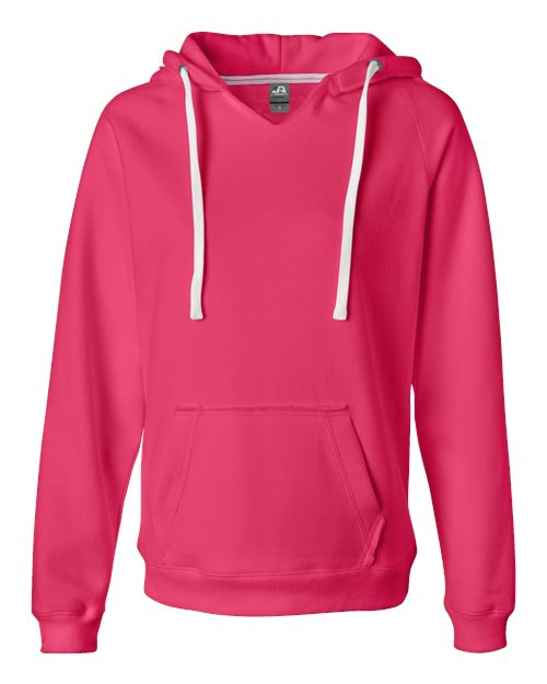 J. America 8836 Women's Sueded V-Neck Hooded Sweatshirt