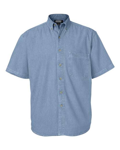 Sierra Pacific 0211 Men's Denim Short Sleeve Shirt