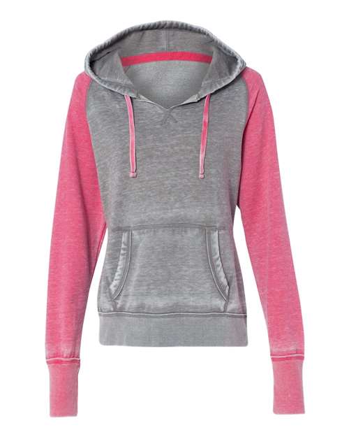 J. America 8926 Women's Zen Fleece Raglan Hooded Sweatshirt