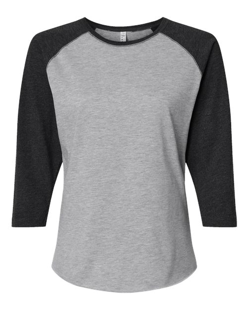 LAT 3530 Women's Baseball Fine Jersey Three-Quarter Sleeve Tee
