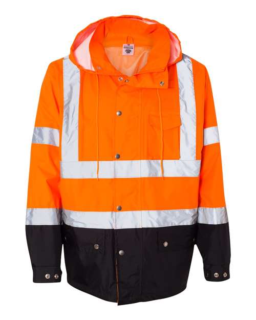 Kishigo RWJ102-103 Unisex Storm Cover Waterproof Rain Jacket