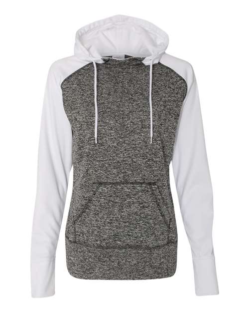 J. America 8618 Women’s Colorblocked Cosmic Fleece Hooded Sweatshirt