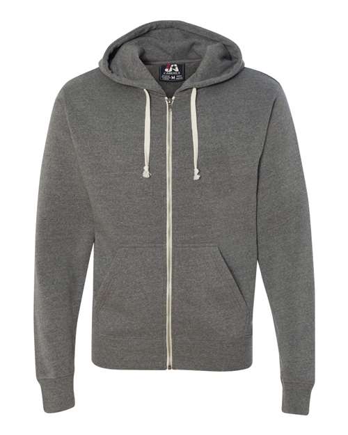 J. America 8872 Men's Triblend Full-Zip Hooded Sweatshirt