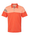 Adidas A213 Men's Heathered 3-Stripes Colorblocked Polo