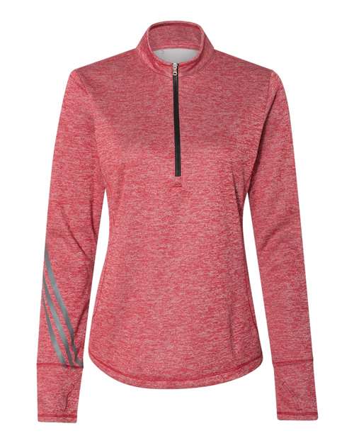 Adidas A285 Women's Brushed Terry Heathered Quarter-Zip Pullover