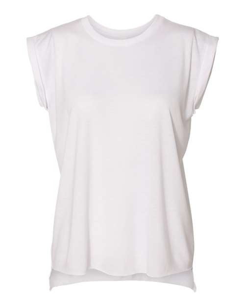 BELLA + CANVAS 8804 Women’s Flowy Rolled Cuffs Muscle Tee