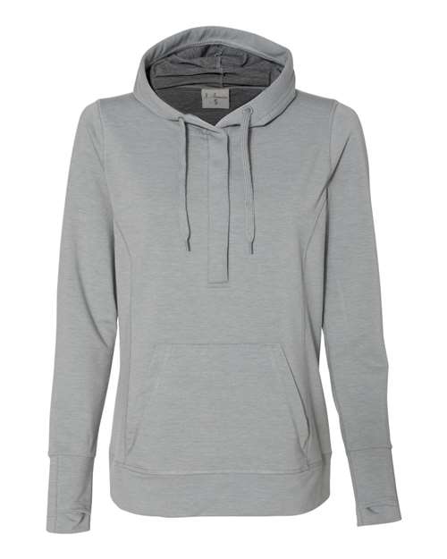 J. America 8431 Women’s Omega Stretch Snap-Placket Hooded Pullover
