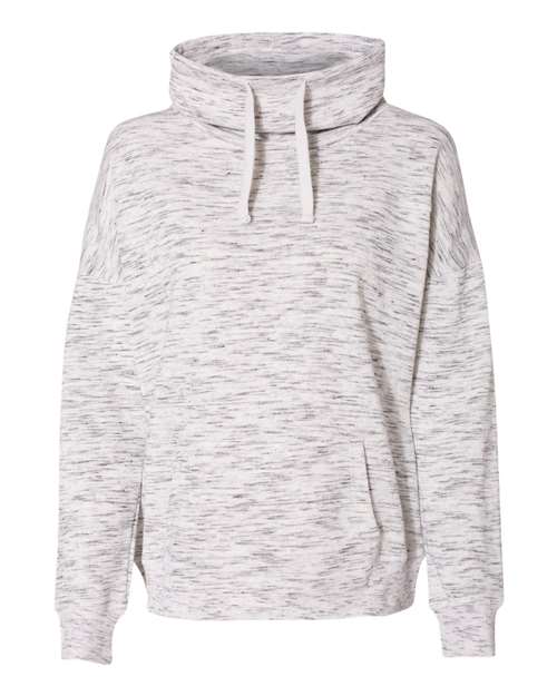 J. America 8673 Women’s Mélange Fleece Cowl Neck Sweatshirt