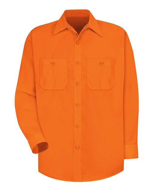 Red Kap SS14T Men's Tall Enhanced Visibility Long Sleeve Work Shirt
