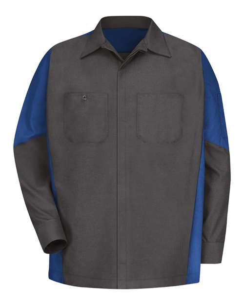 Red Kap SY10T Men's Tall Long Sleeve Automotive Crew Shirt