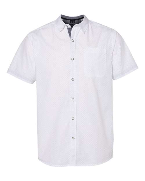 Burnside 9290 Men's Peached Printed Poplin Short Sleeve Shirt