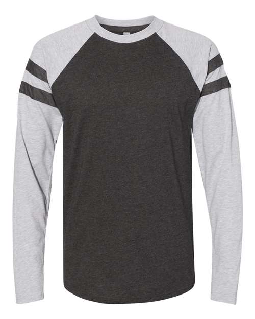 LAT 6934 Unisex Fine Jersey Mash Up Long Sleeve Tee