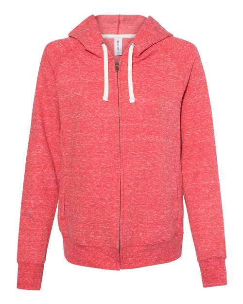 JERZEES 92WR Women's Snow Heather French Terry Full-Zip Hooded Sweatshirt