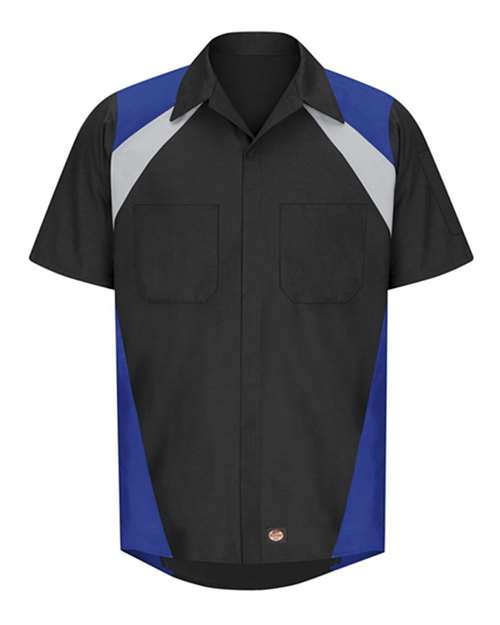Red Kap SY28 Men's Tri-Color Short Sleeve Shop Shirt