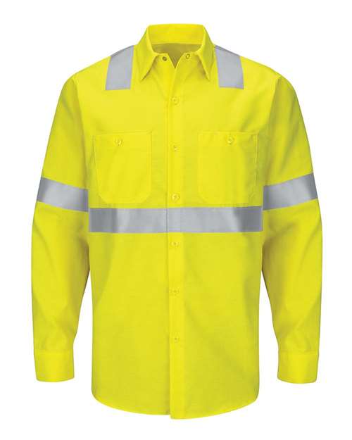 Red Kap SY14T Men's Tall Enhanced & Hi-Visibility Long Sleeve Work Shirt