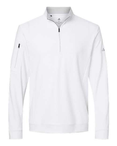 Adidas A295 Men's Performance Textured Quarter-Zip Pullover