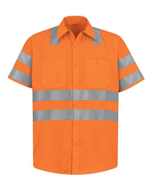 Red Kap SS24HV Men's High Visibility Safety Short Sleeve Work Shirt