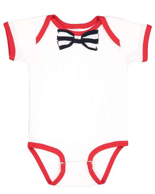 Rabbit Skins 4407 Infant Baby Rib Bow Tie Bodysuit