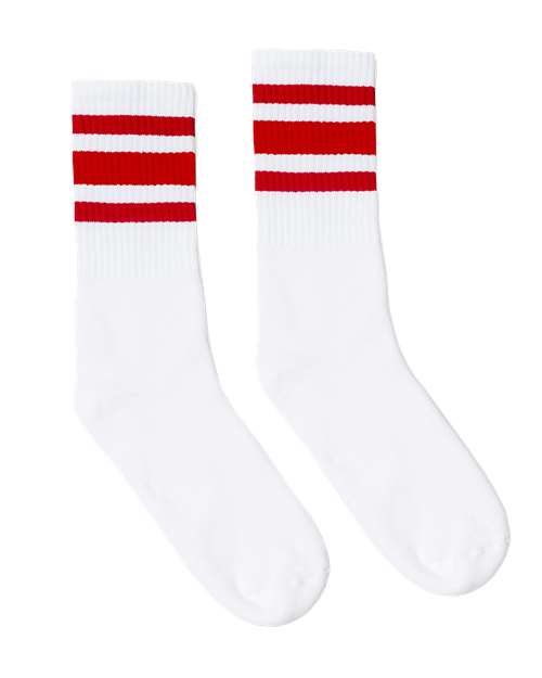 SOCCO SC100 USA-Made Striped Crew Socks