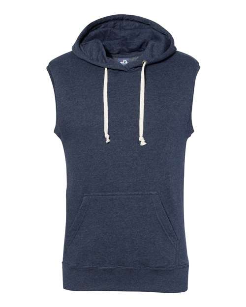 J. America 8877 Men's Triblend Sleeveless Hooded Sweatshirt