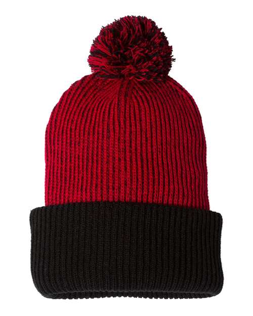 Sportsman SP70 12" Speckled Pom-Pom Cuffed Beanie