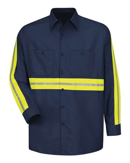 Red Kap SP14ET Men's Tall Industrial Enhanced-Visibility Long Sleeve Work Shirt