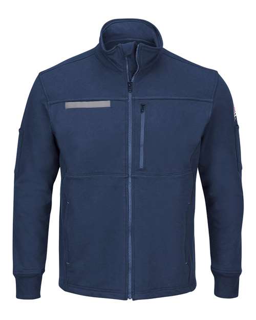 Bulwark SEZ2T Men's Tall Zip Front Fleece Jacket-Cotton /Spandex Blend