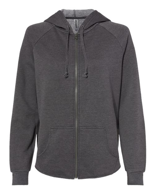 Independent Trading Co. PRM2500Z Women's California Wave Wash Full-Zip Hooded Sweatshirt